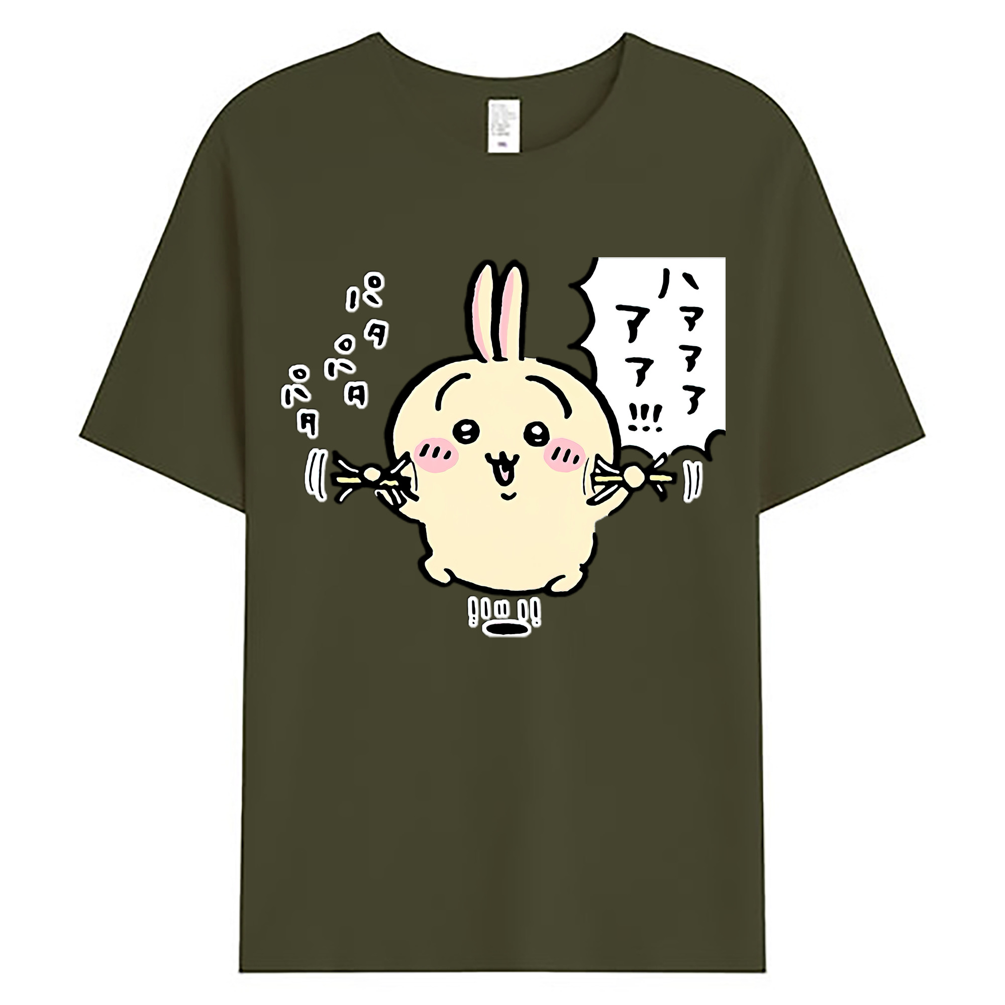 （画像用） ちいかわ うさぎ Chii-kawa usagi 綿100％ メンズ半袖Tシャツ｜肌触りやわらか＆通気性